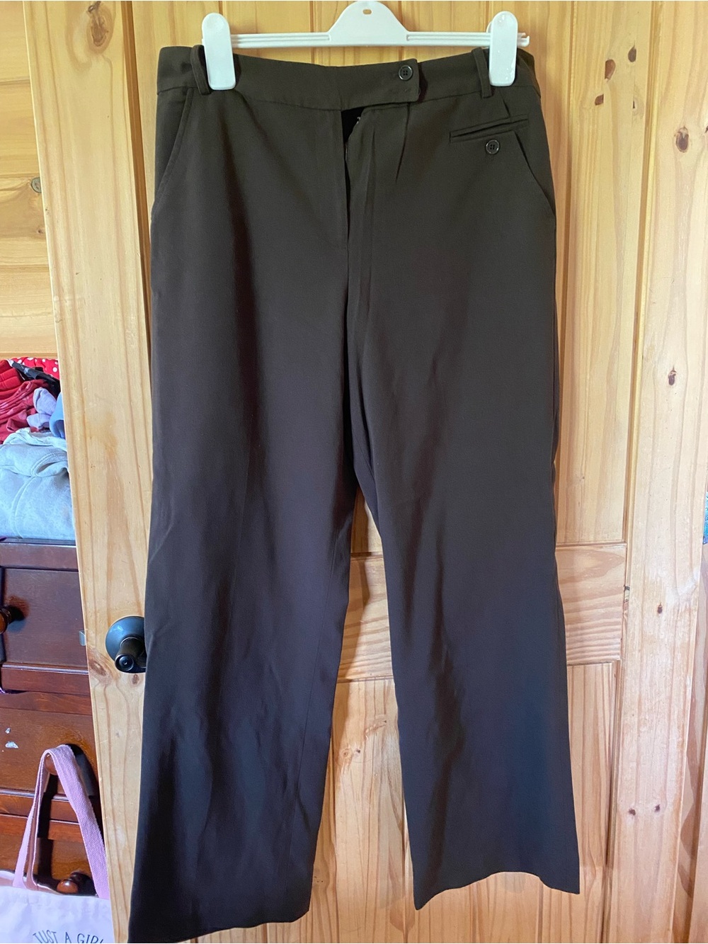 Wide-Leg Women's Pants in Dark Brown
